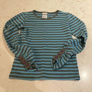 Matilda Jane striped top with purple buttons SZ 12